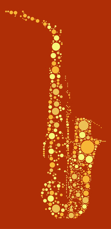 Saxophone shape design by color pointのイラスト素材