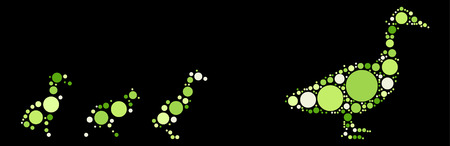 duck shape design by color pointのイラスト素材