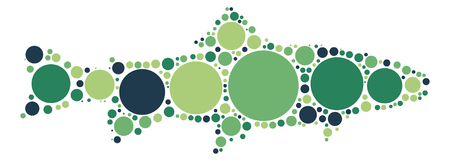 salmon shape design by color pointのイラスト素材