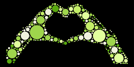 hand love shape design by color pointのイラスト素材