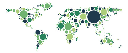 world map shape design by color pointのイラスト素材