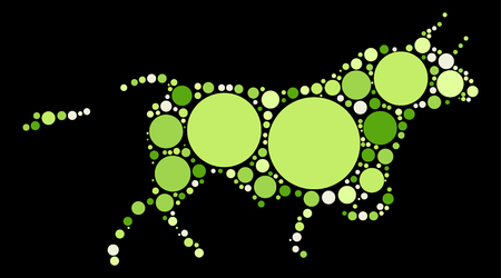 bull shape design by color pointのイラスト素材
