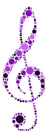 music Note shape design by color point