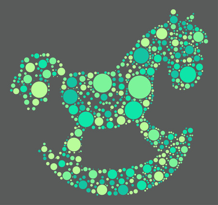 Rocking Horse shape design by color pointのイラスト素材