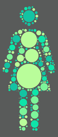 female shape design by color pointのイラスト素材