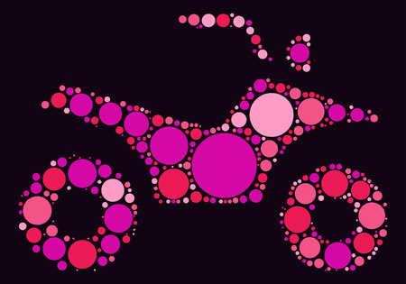 Motorcycle shape design by color pointのイラスト素材
