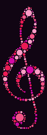 music Note shape design by color point