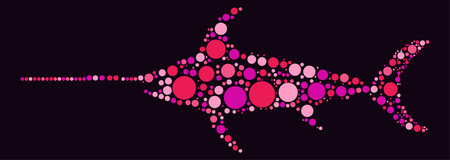 swordfish shape design by color pointのイラスト素材