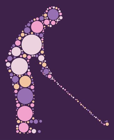 golf shape design by color pointのイラスト素材
