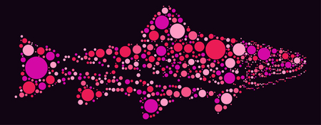 salmon shape design by color pointのイラスト素材