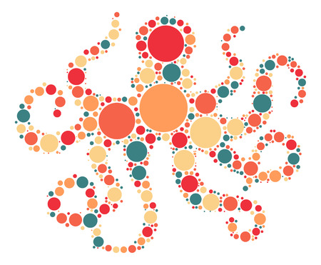 octopus shape design by color pointのイラスト素材