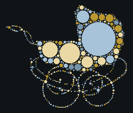 stroller shape design by color pointのイラスト素材