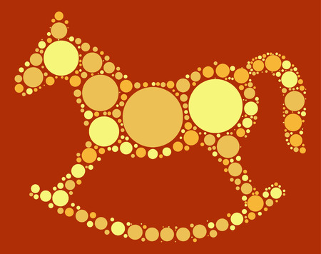 Rocking Horse shape design by color pointのイラスト素材