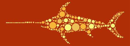 swordfish shape  design by color pointのイラスト素材