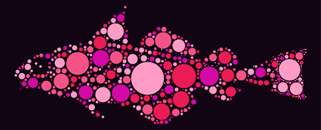 fish shape design by color point