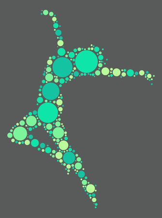 ballet shape design by color pointのイラスト素材