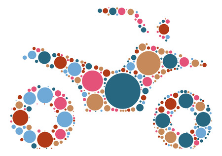Motorcycle shape design by color pointのイラスト素材