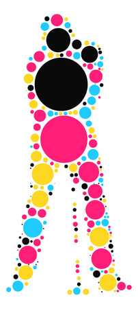 golfer shape vector design by color pointのイラスト素材