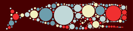 whale shape vector design by color pointのイラスト素材
