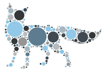 fox shape vector design by color pointのイラスト素材
