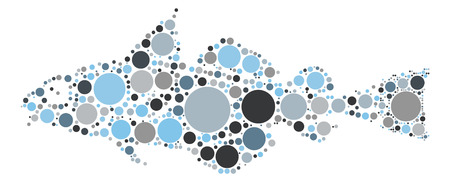 fish shape vector design by color pointのイラスト素材