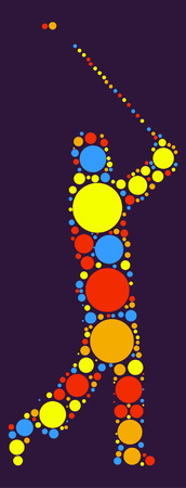 golfer shape vector design by color pointのイラスト素材