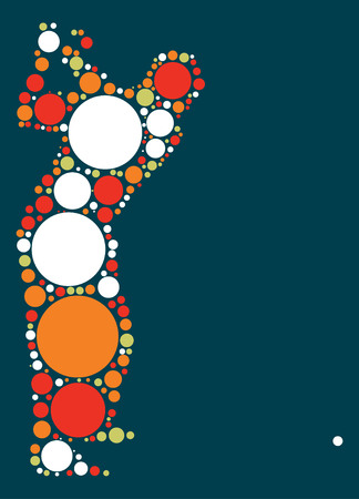 golfer shape vector design by color pointのイラスト素材