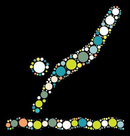 diving shape vector design by color pointのイラスト素材