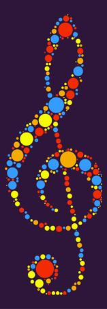 music Note shape vector design by color pointのイラスト素材