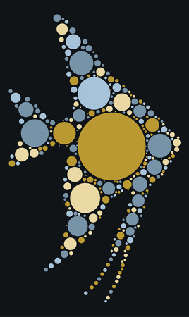 Tropical Fish shape design by color pointのイラスト素材