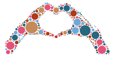 hand heart shape design by color pointのイラスト素材