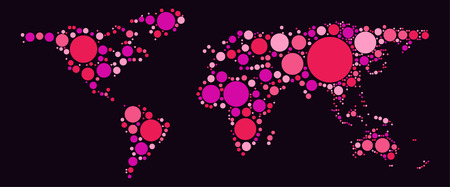 world map shape design by color pointのイラスト素材