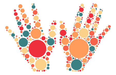 hands shape design by color pointのイラスト素材