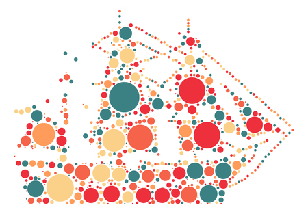 sailboat shape design by color pointのイラスト素材