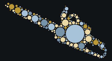 Chainsaw shape design by color pointのイラスト素材