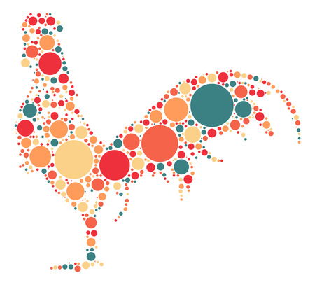 cock shape design by color pointのイラスト素材