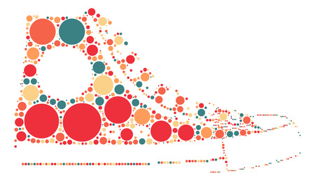 shoe shape design by color pointのイラスト素材