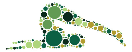 Yoga shape design by color pointのイラスト素材