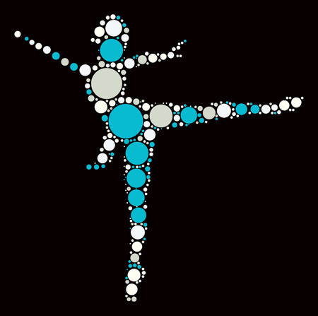 Ballet shape design by color pointのイラスト素材