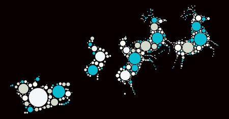 Santa Claus shape design by color pointのイラスト素材