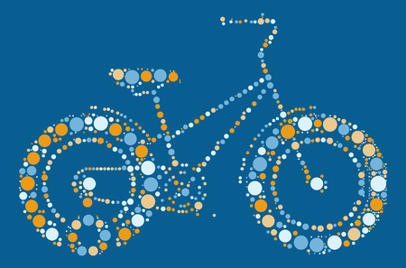 bicycle shape design by color pointのイラスト素材