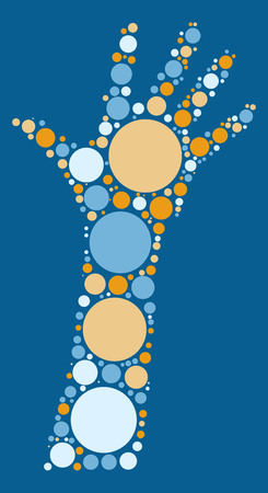 hand shape design by color pointのイラスト素材