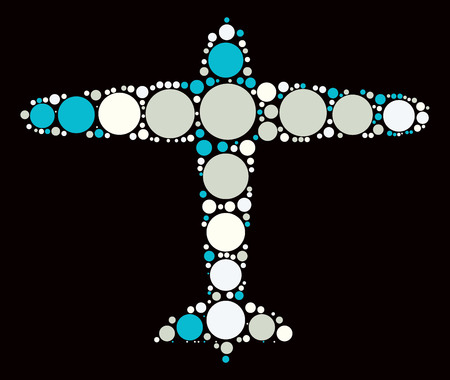 aircraft shape design by color pointのイラスト素材