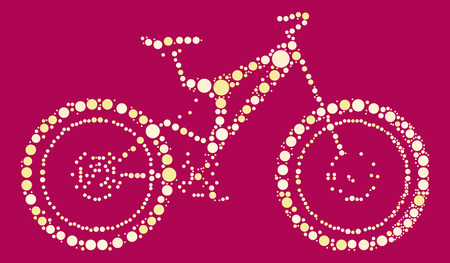 bicycle shape design by color pointのイラスト素材