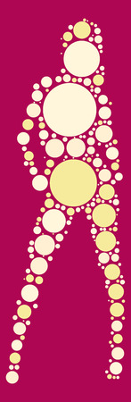 Fashion Women shape design by color pointのイラスト素材