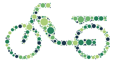 bicycle shape design by color pointのイラスト素材
