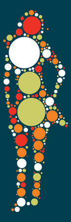 Fashion Women shape design by color pointのイラスト素材