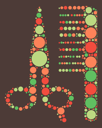 Scissors Combs shape vector design by color pointのイラスト素材