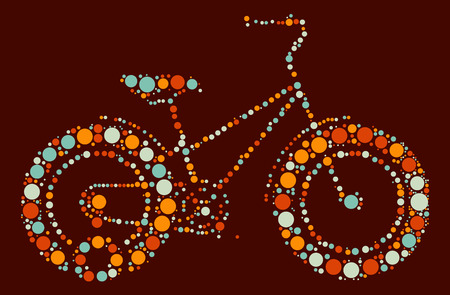 bicycle shape design by color pointのイラスト素材