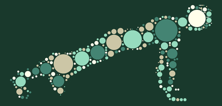 Yoga shape design by color pointのイラスト素材